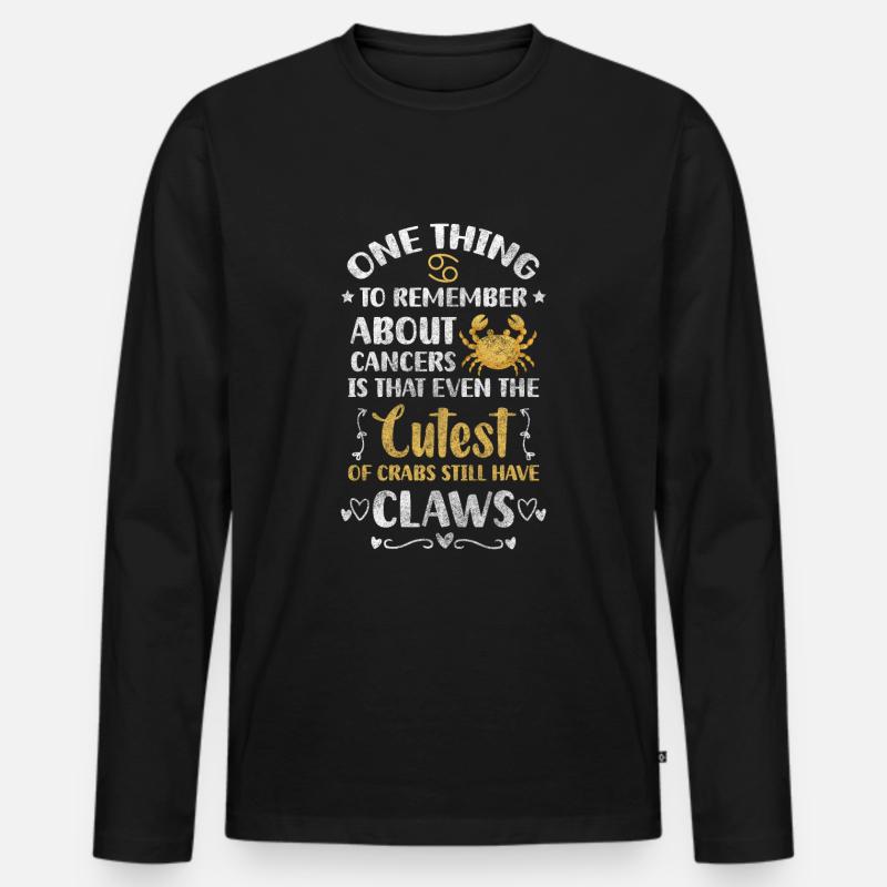 Krebs Konstellation Juni - Männer Premium Bio Langarmshirt - Schwarz