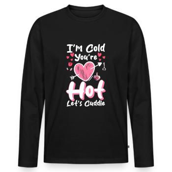 Cuddling Cuddly Tenderness Family - Men's Premium Organic Long Sleeve Shirt - black - Front - Nico (187cm)