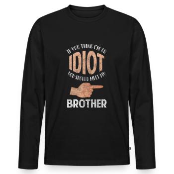 L’humour noir provoque des collègues - T-shirt manches longues Premium bio Homme - noir - Devant - Nico (187cm)