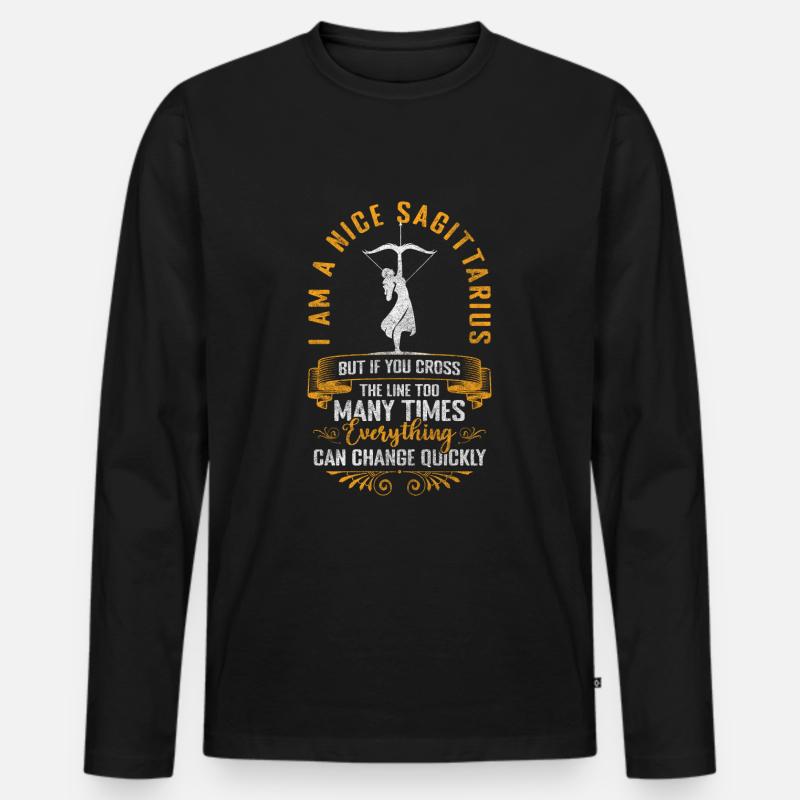 Horoskop Charakter - Männer Premium Bio Langarmshirt - Schwarz