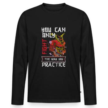 Japon Aikido Katana - T-shirt manches longues Premium bio Homme - noir - Devant - Nico (187cm)