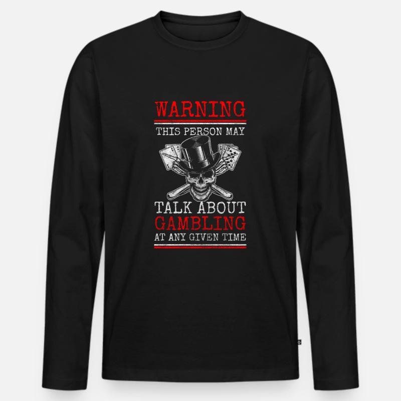 Spieler Deck Poker Skat - Männer Premium Bio Langarmshirt - Schwarz