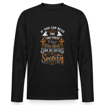 Tobogganing Snow Slope - Men's Premium Organic Long Sleeve Shirt - black - Front - Nico (187cm)