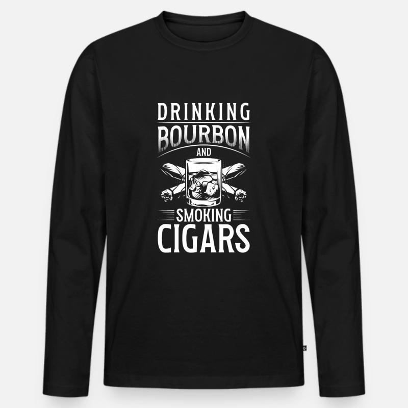 Rauchen Zigarette - Männer Premium Bio Langarmshirt - Schwarz