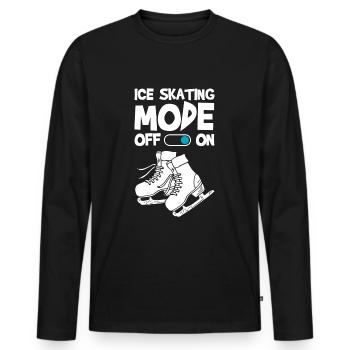 Eislaufen Kunst Hobby Eisbahn - Männer Premium Bio Langarmshirt - Schwarz - Vorne - Nico (187cm)