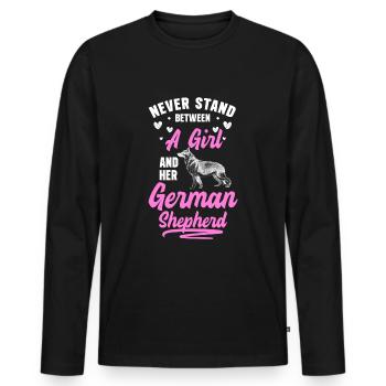 Chien de garde Chien policier Animaux de compagnie Allemand - T-shirt manches longues Premium bio Homme - noir - Devant - Nico (187cm)