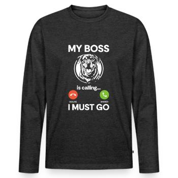 Kampfhund Hundeliebhaber Rottie Hündin - Männer Premium Bio Langarmshirt - Anthrazit meliert - Vorne - Nico (187cm)