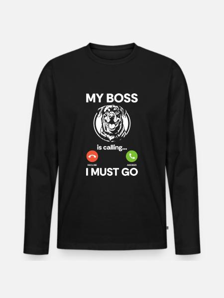 Fighting Dog Lover Rottie - Men's Premium Organic Long Sleeve Shirt - black
