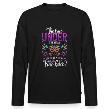 Party Parade Maskiert Schutz - Männer Premium Bio Langarmshirt - Schwarz - Vorne - Nico (187cm)