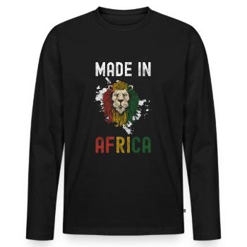 Africa Serengeti African Giraffe - Men's Premium Organic Long Sleeve Shirt - black - Front - Nico (187cm)