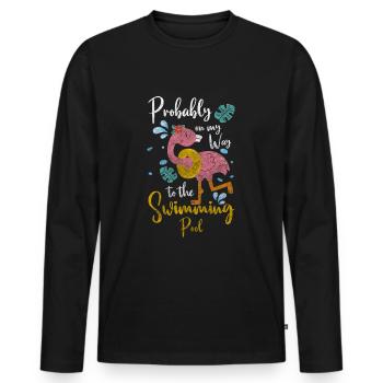 Fêtes de la piscine Amis de l’été - T-shirt manches longues Premium bio Homme - noir - Devant - Nico (187cm)