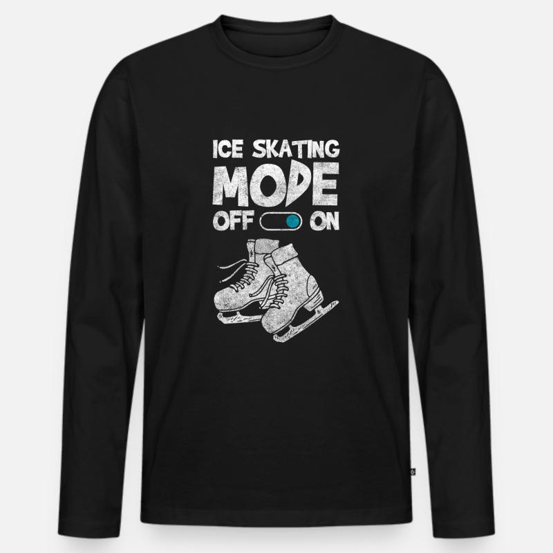 Eisläufer Cool Sportlich - Männer Premium Bio Langarmshirt - Schwarz