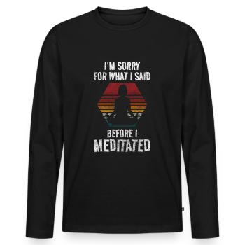 Conscience de la méditation Om - T-shirt manches longues Premium bio Homme - noir - Devant - Nico (187cm)