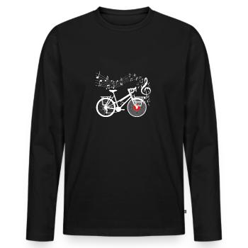 Bike Plattenspieler Vinyle Notes musicales - T-shirt manches longues Premium bio Homme - noir - Devant - Nico (187cm)