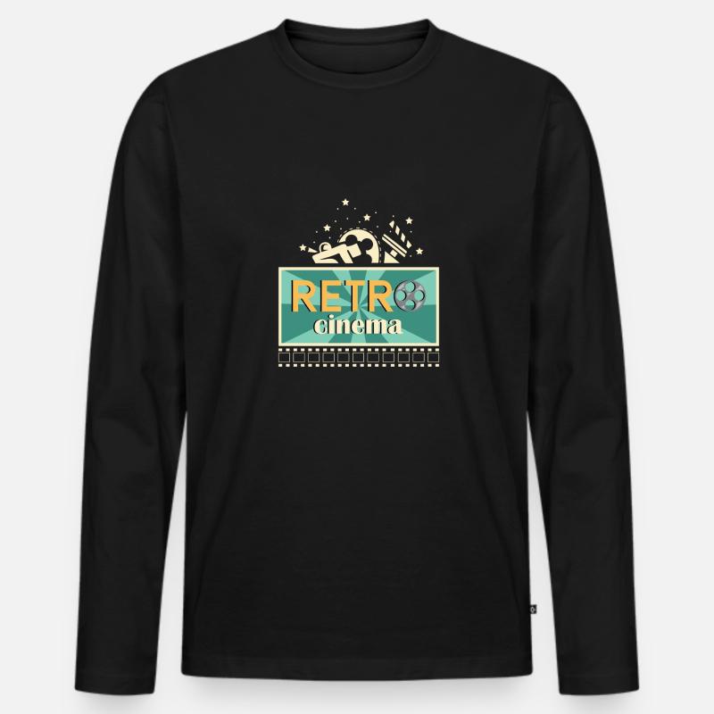 Retro-Kino. Cinephile. Gift - Männer Premium Bio Langarmshirt - Schwarz