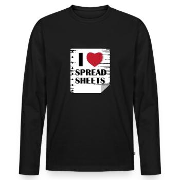 Liebes-Spread-Blätter Abschlussprüfer Gift - Männer Premium Bio Langarmshirt - Schwarz - Vorne - Nico (187cm)