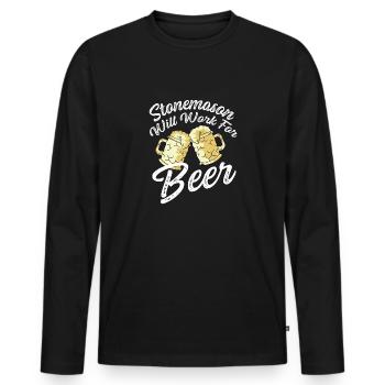Arbeit für Bier Alkoholische Person Gift - Männer Premium Bio Langarmshirt - Schwarz - Vorne - Nico (187cm)