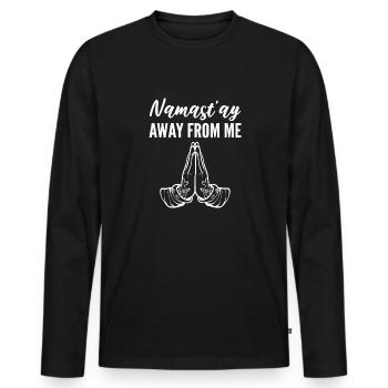Loin de moi Yogi cadeau - T-shirt manches longues Premium bio Homme - noir - Devant - Nico (187cm)