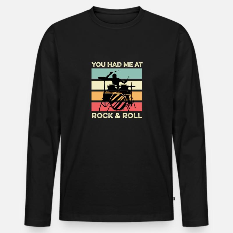 Rock & Roll Punk Geschenk - Männer Premium Bio Langarmshirt - Schwarz