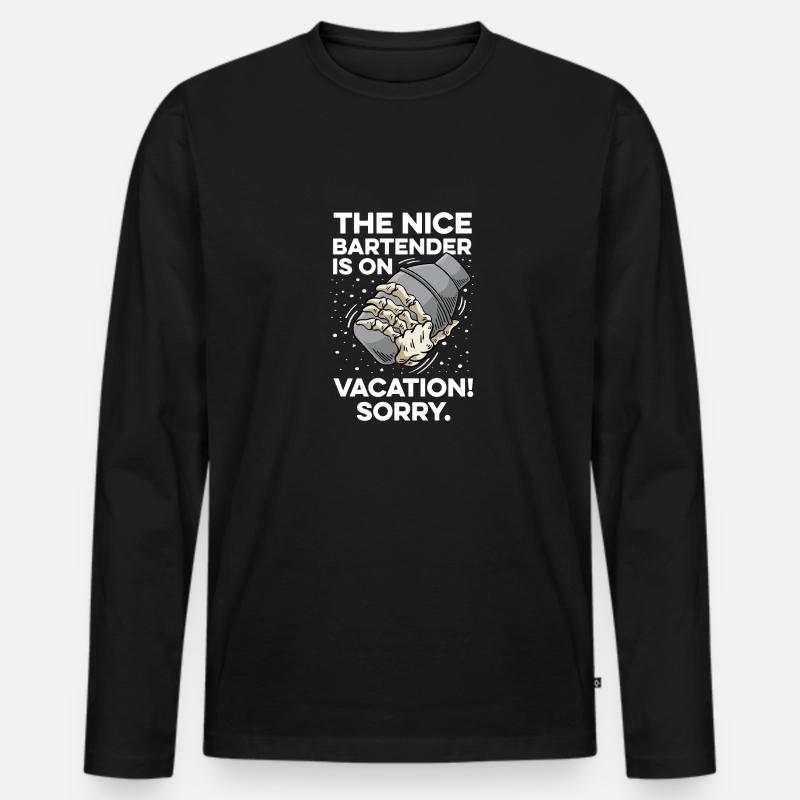 Im Urlaub Reisender Geschenk - Männer Premium Bio Langarmshirt - Schwarz