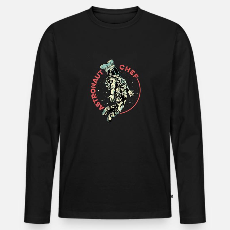 Astronautenkoch Kulinarischer Experte Geschenk - Männer Premium Bio Langarmshirt - Schwarz