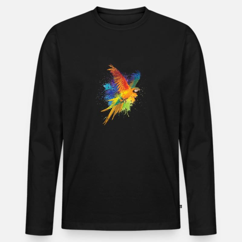 Buntes Vogel Vögelbesitzer Gift - Männer Premium Bio Langarmshirt - Schwarz