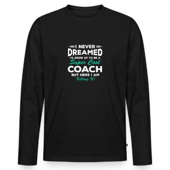 Delessed Coach Recognition Thank you - Men's Premium Organic Long Sleeve Shirt - black - Front - Nico (187cm)