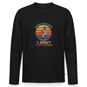 How to Ask Vintage Quote Beats No Thing f - Men's Premium Organic Long Sleeve Shirt - black - Front - Nico (187cm)