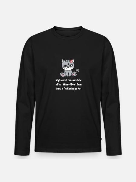 Ich weiß nicht, ob ich scherze oder nicht lustig s - Männer Premium Bio Langarmshirt - Schwarz