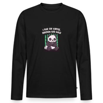 I run on coffee sarcasm and dogs funnier i - Men's Premium Organic Long Sleeve Shirt - black - Front - Nico (187cm)