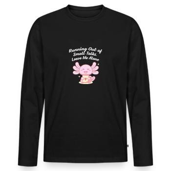Des petites conversations de collègues introvertis - T-shirt manches longues Premium bio Homme - noir - Devant - Nico (187cm)