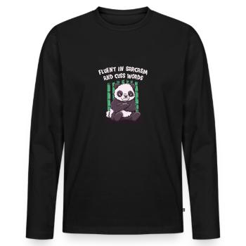 Fluent sarcasm and fluent words of funny s - Men's Premium Organic Long Sleeve Shirt - black - Front - Nico (187cm)