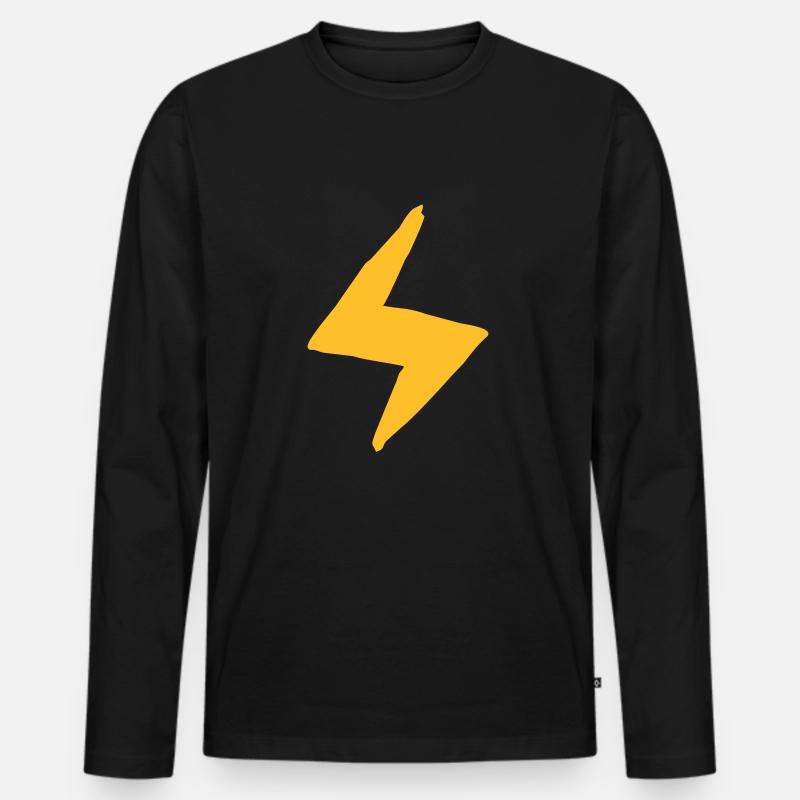 Blitz - Männer Premium Bio Langarmshirt - Schwarz
