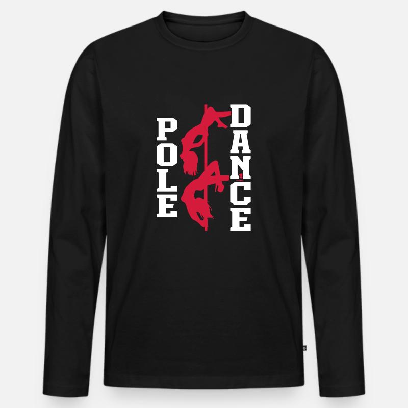 Pole Dance - Männer Premium Bio Langarmshirt - Schwarz