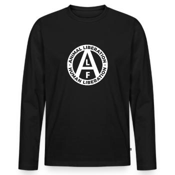 Animal Liberation Human Liberation ALF - Men's Premium Organic Long Sleeve Shirt - black - Front - Nico (187cm)