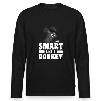 Intelligent comme un âne - T-shirt manches longues Premium bio Homme - noir - Devant - Nico (187cm)
