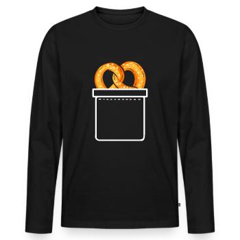 bretzel - T-shirt manches longues Premium bio Homme - noir - Devant - Nico (187cm)
