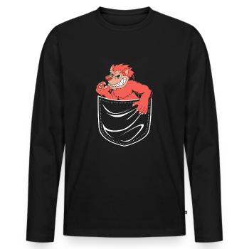 Werwolf - Männer Premium Bio Langarmshirt - Schwarz - Vorne - Nico (187cm)