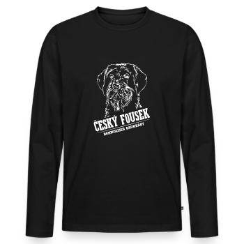 CESKY FOUSEK Bohemian Rauhbart Hound Wilsigns - T-shirt manches longues Premium bio Homme - noir - Devant - Nico (187cm)