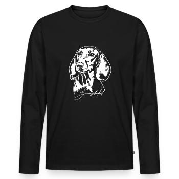 Zwergdackel Portrait Hundeportrait Hunde Wilsigns - Männer Premium Bio Langarmshirt - Schwarz - Vorne - Nico (187cm)