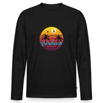 urlaub - Männer Premium Bio Langarmshirt - Schwarz - Vorne - Nico (187cm)