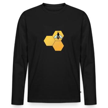 Abeille Save the Bees Miel Sauvez l’environnement des abeilles - T-shirt manches longues Premium bio Homme - noir - Devant - Nico (187cm)