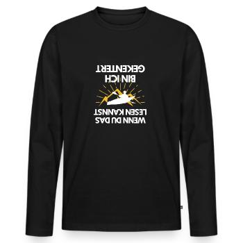 Gekentert Kajak Paddeln Design Geschenkidee - Männer Premium Bio Langarmshirt - Schwarz - Vorne - Nico (187cm)