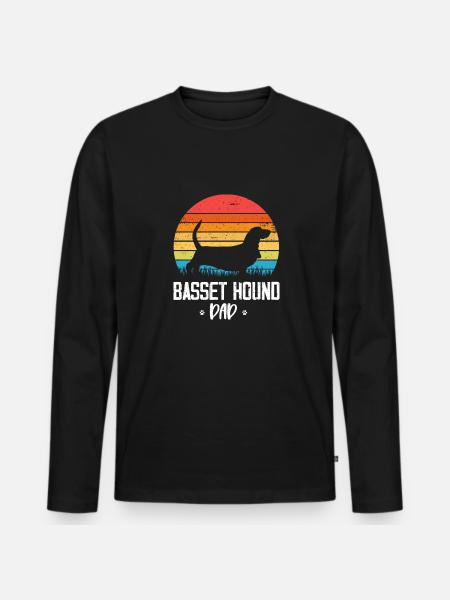 Basset Hound - Men's Premium Organic Long Sleeve Shirt - black