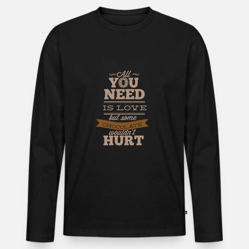 Schokolade - Männer Premium Bio Langarmshirt - Schwarz