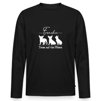 Frenchie Charakter auf vier Pfoten - Männer Premium Bio Langarmshirt - Schwarz - Vorne - Nico (187cm)