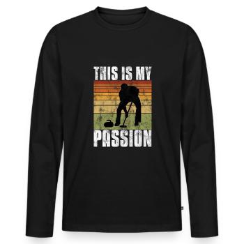 Curling is my Passion Curler Eisstockschießen - Männer Premium Bio Langarmshirt - Schwarz - Vorne - Nico (187cm)