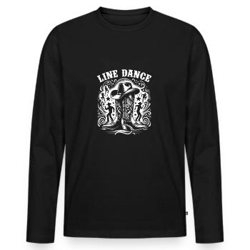 Line Dancing Country Dance - Line Dance Tanzen - Men's Premium Organic Long Sleeve Shirt - black - Front - Nico (187cm)