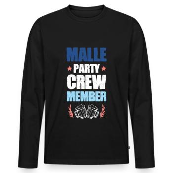 Équipage de Malle Party - T-shirt manches longues Premium bio Homme - noir - Devant - Nico (187cm)