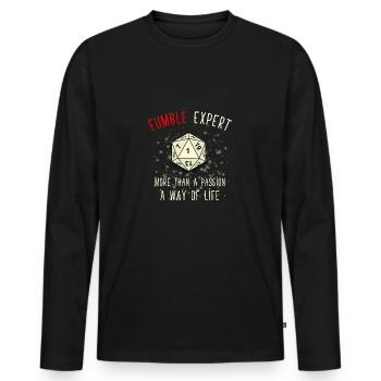 Fumble expert - T-shirt manches longues Premium bio Homme - noir - Devant - Nico (187cm)